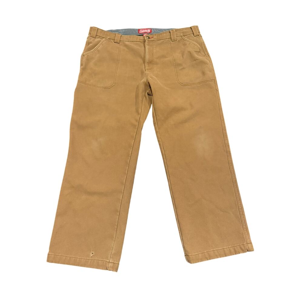 Coleman Men's Fleece Lined Utility Work Pants Khaki Size 40x30